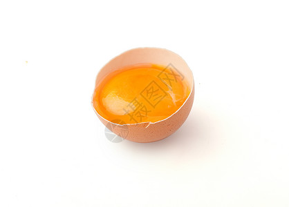 蛋壳中的黄球食物黄色蛋黄白色生产背景图片