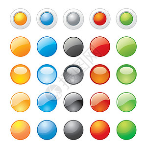 椭圆按钮一组用于应用程序和网站矢量的光滑玻璃按钮图标别针塑料框架用户界面网络反光椭圆液体技术插画