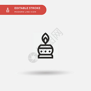 魔法蜡烛油灯简单矢量图标 说明符号设计模板火焰插图金属玻璃蜡烛标识宝藏古董气体金子设计图片