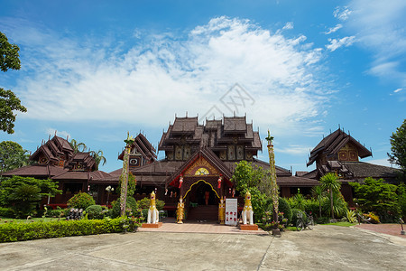 泰国Payao最美的寺庙  南太郎寺建筑旅游宗教旅行教会地标目的地建筑学吸引力背景图片