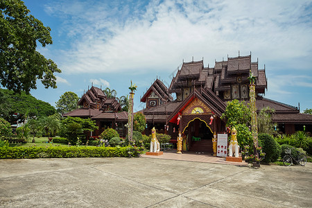 泰国Payao最美的寺庙  南太郎寺建筑旅游宗教吸引力旅行地标建筑学目的地教会背景图片