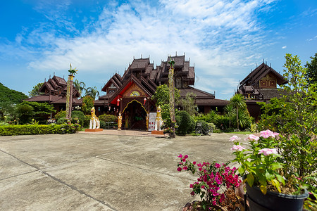 泰国Payao最美的寺庙  南太郎寺旅游吸引力教会建筑地标建筑学宗教旅行目的地背景图片