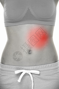 女性身体疼痛-胃损伤高清图片