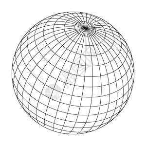 白色地球素材它制作图案有线球体框架白色全世界插图世界行星地球网格几何全球平行线插画