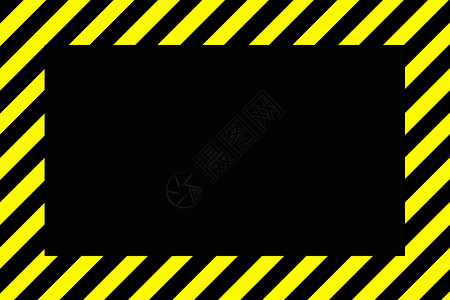 矩形标志带有黑色和黄色条纹的危险或警告标志边界背景