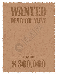Grunged 通缉纸模板矢量图 美国老西部报酬设计横幅荒野古董空间团伙刑事海报牛仔背景图片