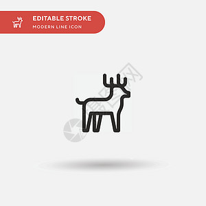 鹿的简单矢量图标 符号设计模板驯鹿动物园森林动物阴影喇叭荒野鹿角麋鹿绘画背景图片