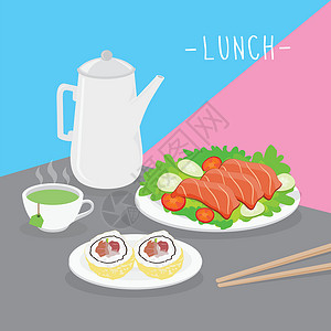蟹柳寿司食物餐午餐乳制品吃饮料菜单餐厅 Vecto糖类早餐活力粮食绿茶奶制品蔬菜营养养分图表设计图片