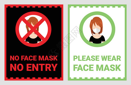 取暖安全提醒没有面罩没有入口来保护和预防冠状病毒或 Covid19 用于提醒人们或访客注意并在进入商店超市前戴上口罩的警告标志矢量医院面具传设计图片