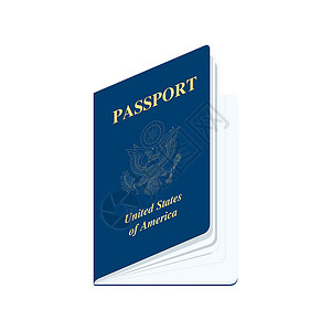 移民美国美利坚合众国护照 翻译 现实矢量说明(美国护照)插画