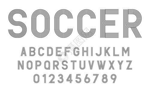 足球2023球衣字母表字体字母和数字集工具品牌海报中风标识数字打印运动标题潮人设计图片