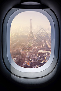 从飞机窗口的美丽城市风景Name背景图片
