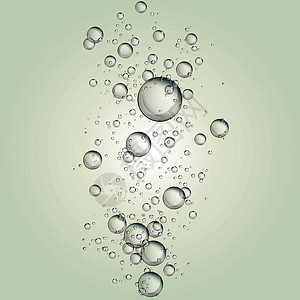 上升的气泡水泡在清晰的背景之下上升漂浮液体插图圆形彩虹气泡肥皂空气透明度肥皂泡插画