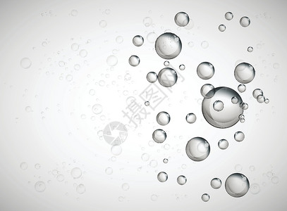 上升的气泡水泡在清晰的背景之下上升空气蓝色彩虹圆圈漂浮反射肥皂泡泡沫透明度插图插画