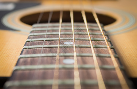 声学吉他近距离手指板和音响吉它内涵背景图片