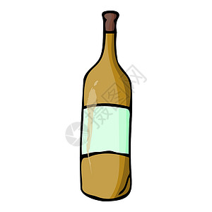 威士忌酒瓶手画的涂鸦瓶 轮廓草图 矢量颜色插图艺术软木风格高脚杯菜单海报酒精墨水酒吧卡片设计图片