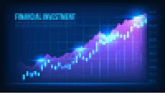 股票市场或图形概念中的前额交易图展示利润金融投资插图速度资产数字货币生长背景图片