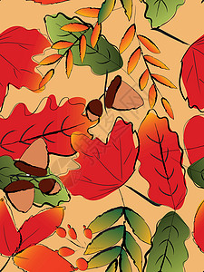 秋叶无缝背景 秋季图像 矢量疾病背景图片