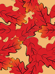 秋橡叶无缝背景 秋季图象 矢量i背景图片