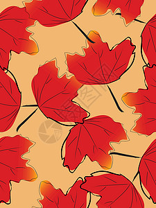 秋叶无缝背景 秋季图像 矢量背景图片