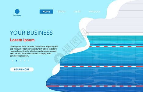 游泳池泳池夏季体育暑期运动卡通登陆网页模板救生员服务活动坡度插图公司班级卡通片界面图表背景图片