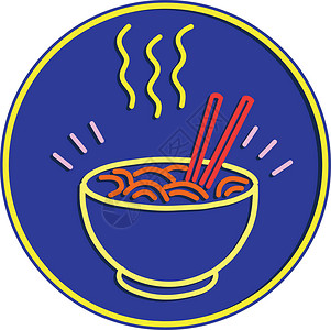 筷子夹面条热面碗大米讯号设计图片