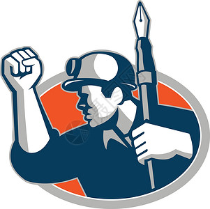 煤矿工人Pen Mascot的煤矿工设计图片