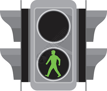 铁路信号灯信号交通灯光人行走回路插画