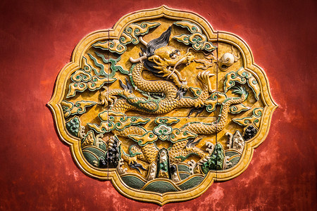 中国 北京 紫禁城 龙堡背景图片