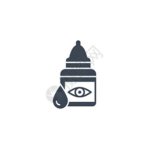 眼科图标眼药水相关矢量字形图标保健眼球药品眼科液体验光治疗卫生白色医疗设计图片