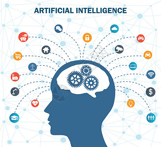 人造情报概念人工情报概念科学蓝色机器人医疗药品思考电脑网络技术数据背景图片