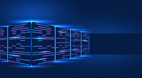 服务器机架 区块链技术 数据中心 云存储概念和数据交换 广告位 插图插画