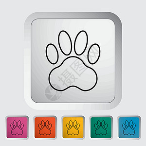 爪子图标标识印狗小狗脚趾宠物艺术动物哺乳动物按钮野生动物背景图片