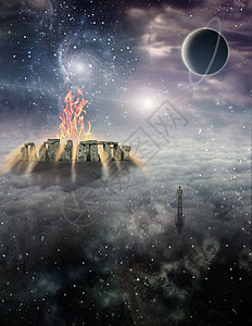 神秘辉光季节薄雾艺术精神科学世界天空星系小说背景图片