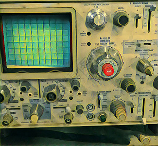 示波器辉光渲染收音机插图技术3d测试正弦波屏幕传感器背景图片