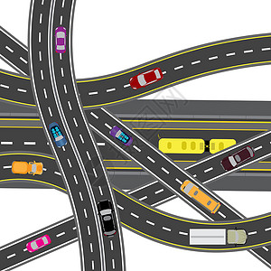 路交点摘要 各种道路的交叉点 运输 图示背景图片