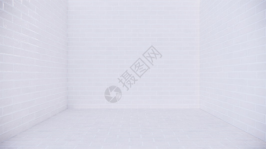 客厅白色砖墙的空置式室内设计奢华墙砖房子灰色家具长椅休息室风格房间装饰背景图片