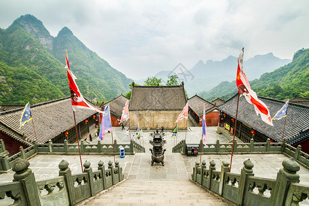 中国武当修道院 紫宫宗教公园国家寺庙高清图片