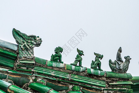 中国武当修道院 屋顶上的数字宗教国家寺庙公园背景图片