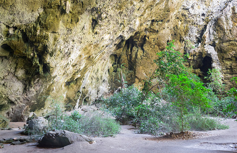 奇石素材背景在洞穴内 有石化物和斯塔拉热米斯普拉奇石笋岩石背景空腔风景纹理假期热带旅游休息背景