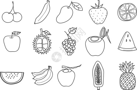 瓜达拉哈水果图标 手工绘制的手画矢量艺术插图插画