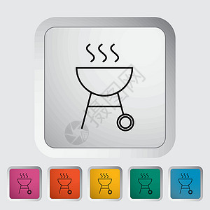 浴室收纳架烧烤图标按钮插图餐厅菜单绘画食物营养家庭炙烤美食插画