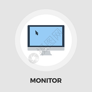 监视器展示监视器图标 fla屏幕网络电视展示桌面互联网电气电子产品光标技术插画
