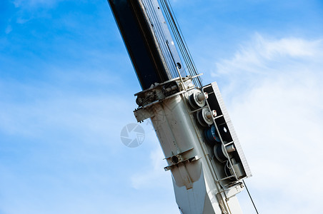 重型工业滑轮和起重吊车电缆装配背景图片