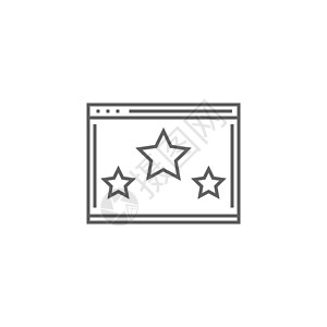 网站排名线图标标志评分质量明星星号网络插画家优胜者排行按钮背景图片
