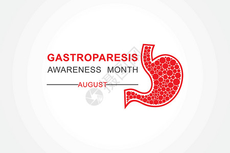 胃轻瘫8月观测的气球意识月8月观测到预防疾病气体保健国家酸度治疗插图器官卫生设计图片