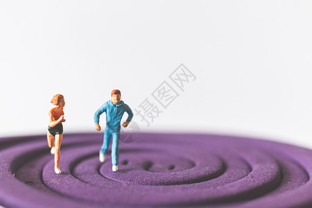紫色三角龙玩具蜜蜂 紫色田地上的两只龙尼格模型赛跑者街道生活数字运动女士男性女性微缩背景