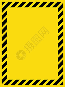 框架式构图黑色和黄色条纹空白警告标志 变式3插画