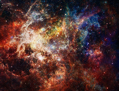 玫瑰星云里的大婴儿乳白色魔法星系宇宙插图星云天空恒星灰尘墙纸背景图片