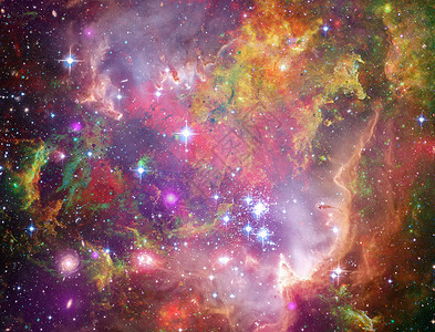 玫瑰星云里的大婴儿行星薰衣草星系星云乳白色世界宇宙恒星紫丁香灰尘背景图片